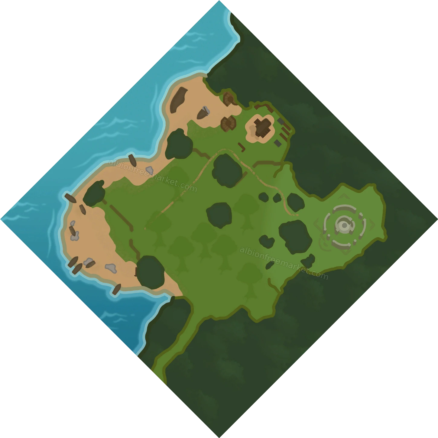 Forgotten Woods Albion Online map