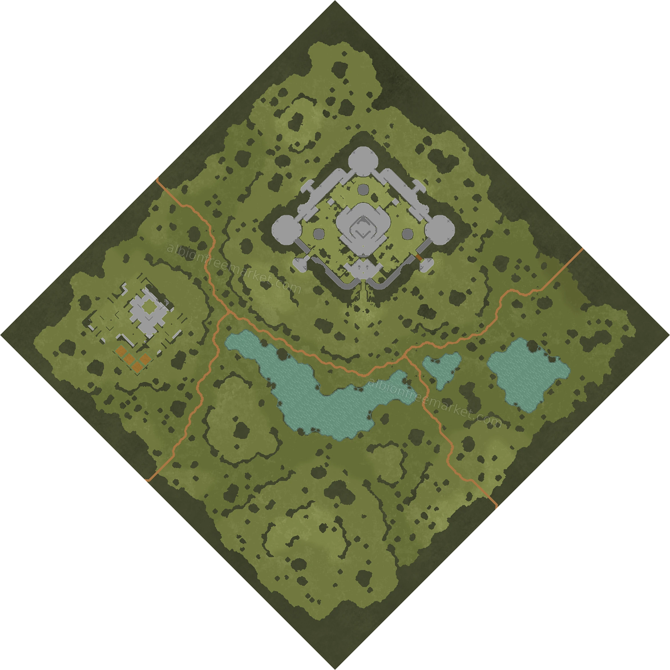 Battlebrae Grassland Albion Online map